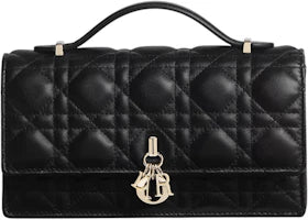 Dior My Dior Mini Cannage Lambskin Bag Black - vue 360