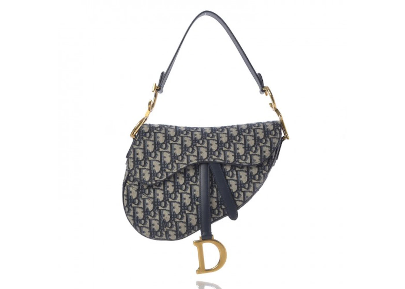 Dior Oblique Saddle Bag Blue - vue 360