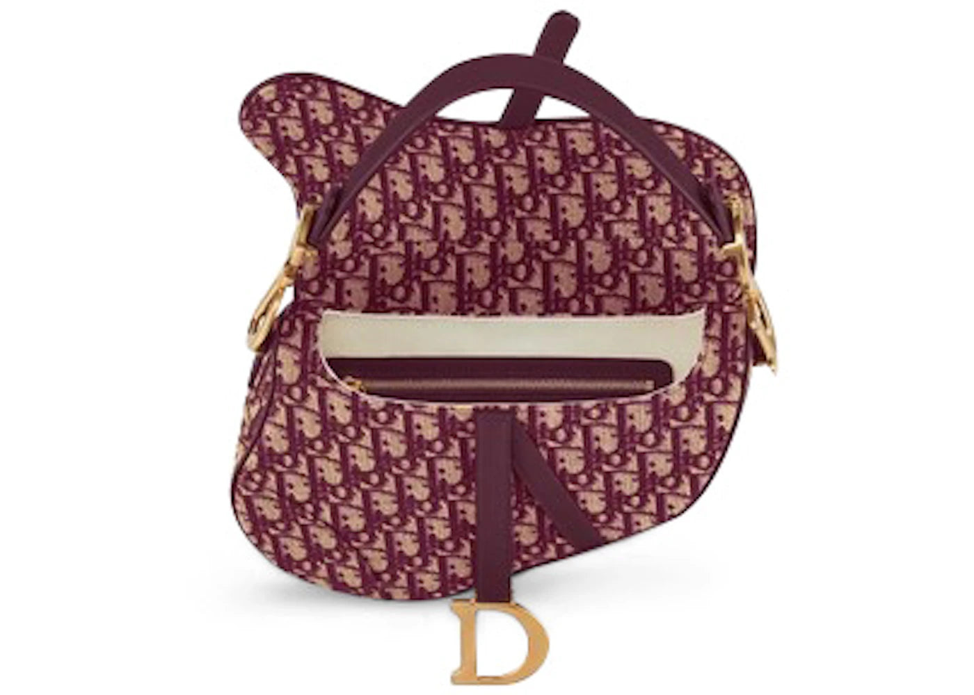 Dior Oblique Saddle Bag Burgundy - vue secondaire A