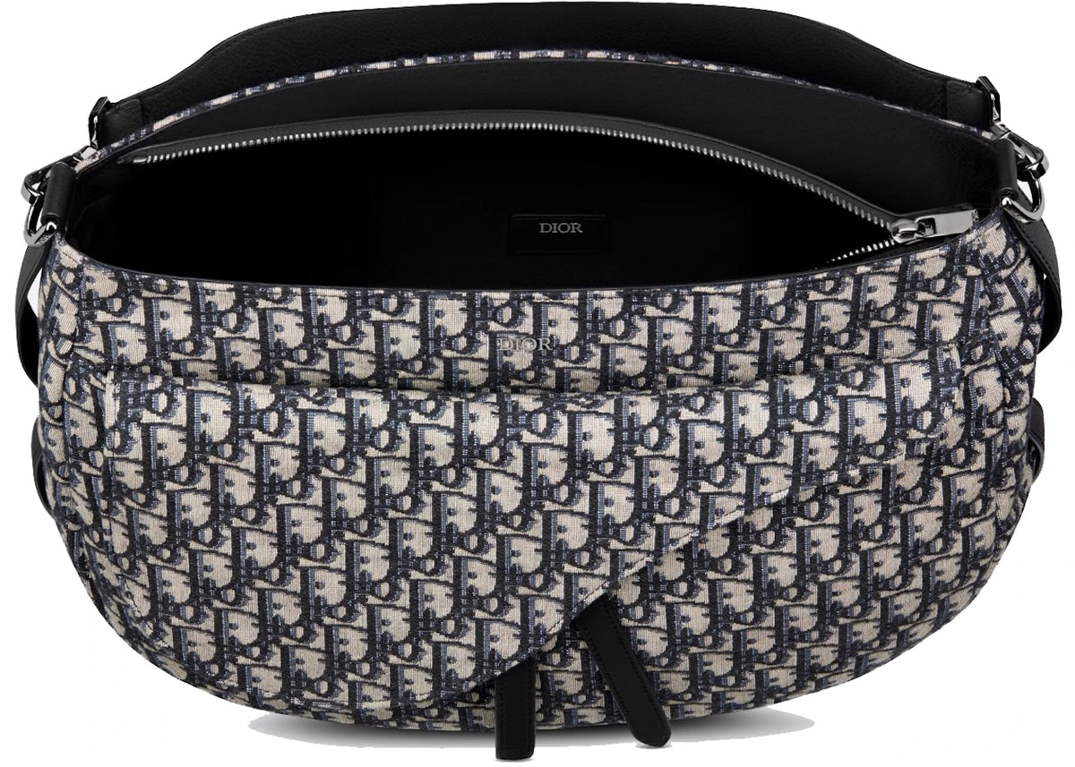 Dior Soft Saddle Bag Oblique Jacquard Beige/Black - vue secondaire B
