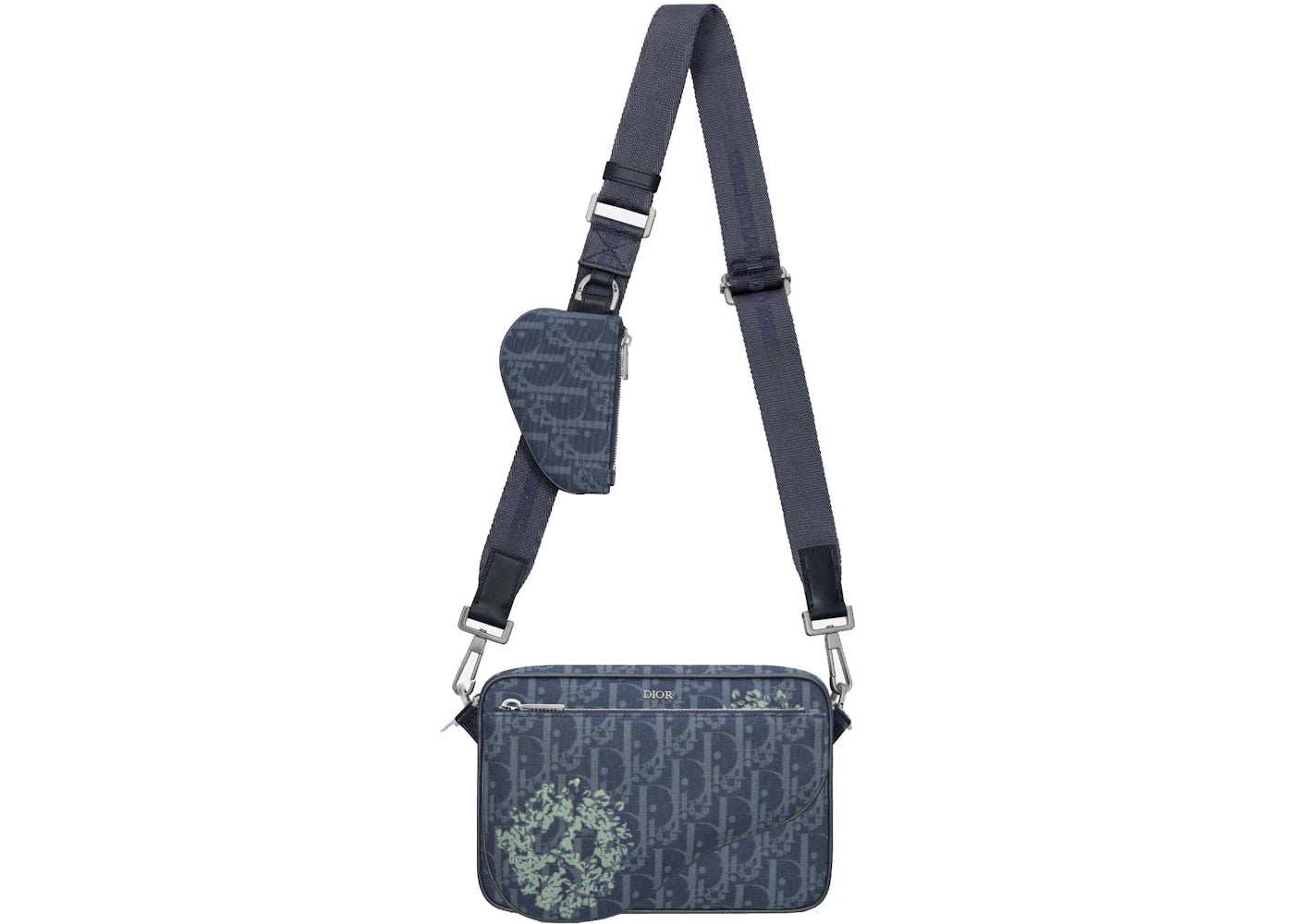 Dior TEARS Saddle Triple Pouch Denim Blue - vue secondaire A