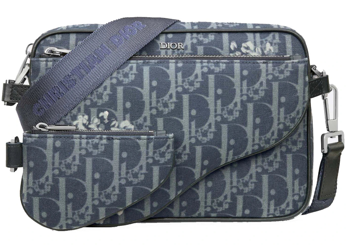 Dior TEARS Saddle Triple Pouch Denim Blue - vue 360