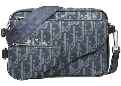 Dior TEARS Saddle Triple Pouch Denim Blue sneakers - authentic Dior shoes