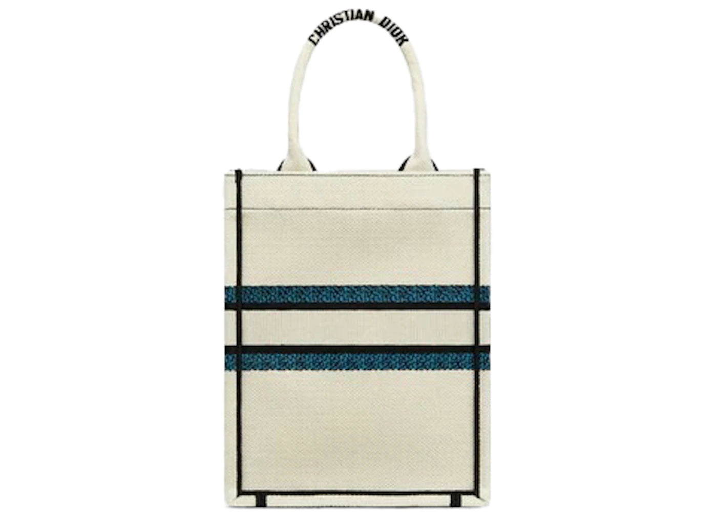 Dior Vertical Book Tote Lucky Star Embroidery White Multicolor - vue secondaire A