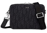 Dior Oblique Jacquard Black Wallet with Strap