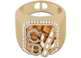 Dior x CACTUS JACK Signet Ring Gold/White - vue 360
