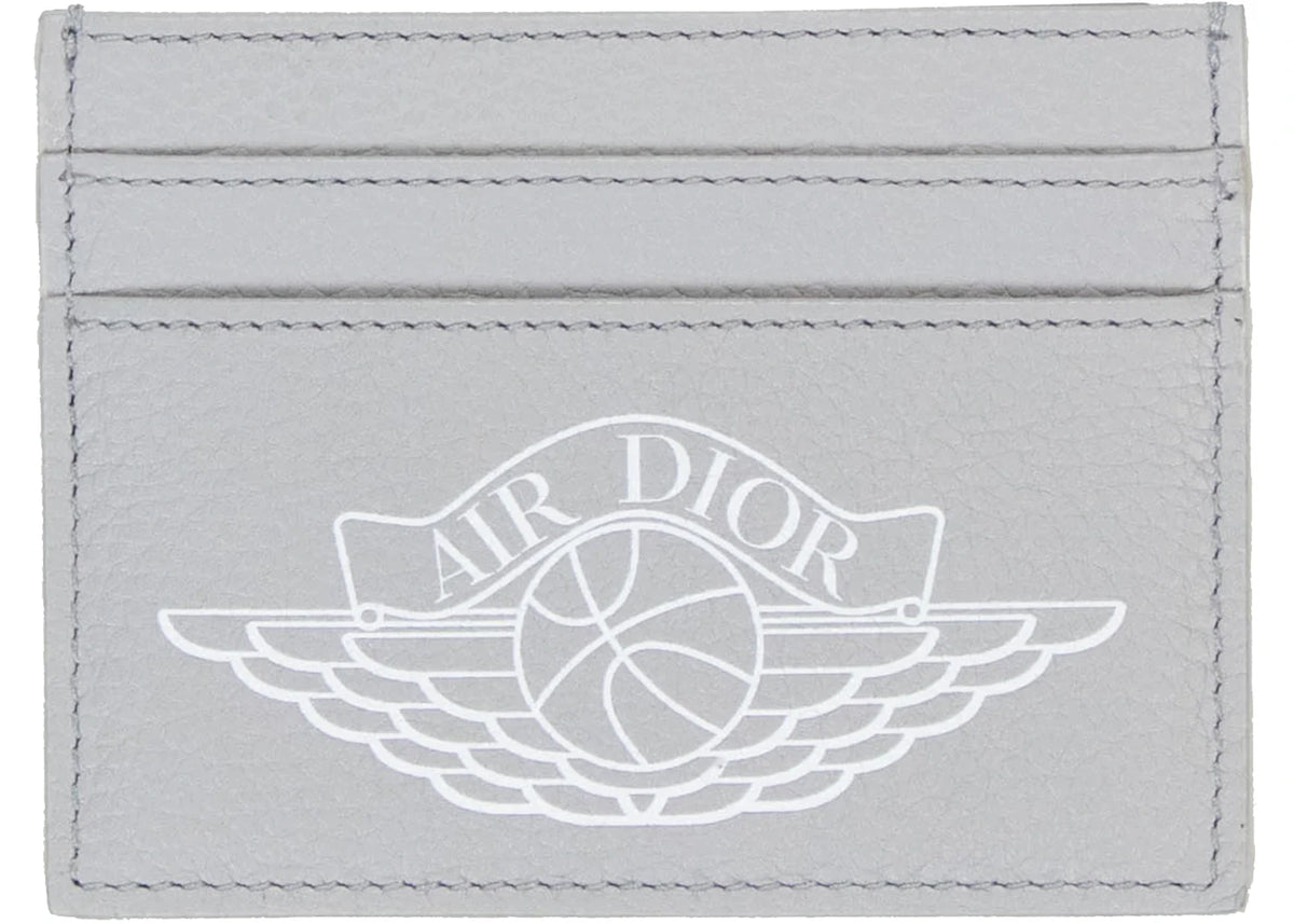 Dior x Jordan Wings Card Holder (4 Card Slot) Grey - vue 360