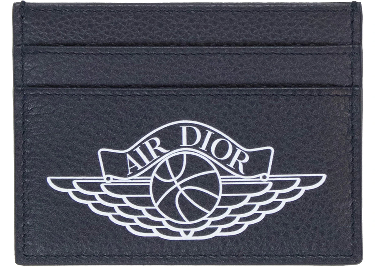 Dior x Jordan Wings Card Holder (4 Card Slot) Navy - vue 360