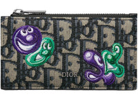 Dior x Kenny Scharf Kartenetui mit Reißverschluss, Beige/Schwarz