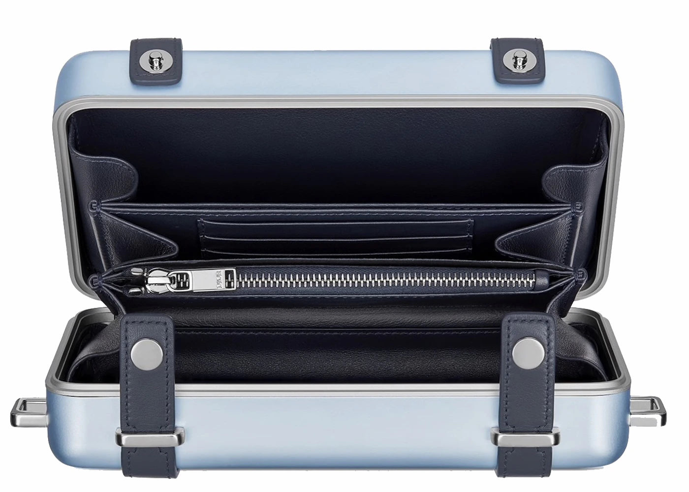 Dior x RIMOWA Personal Clutch mit Riemen, Aluminiumblau - vue secondaire B
