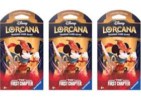 Disney Lorcana TCG The First Chapter Mickey Mouse Brave Little Tailor Sleeved Booster Pack 3x Lot - vue 360
