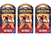 Disney Lorcana TCG The First Chapter Mickey Mouse Brave Little Tailor Sleeved Booster Pack 3x Lot