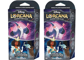 Disney Lorcana TCG The First Chapter Rise of the Floodborn Starter Deck Amethyst & Steel 2x Lot - vue 360