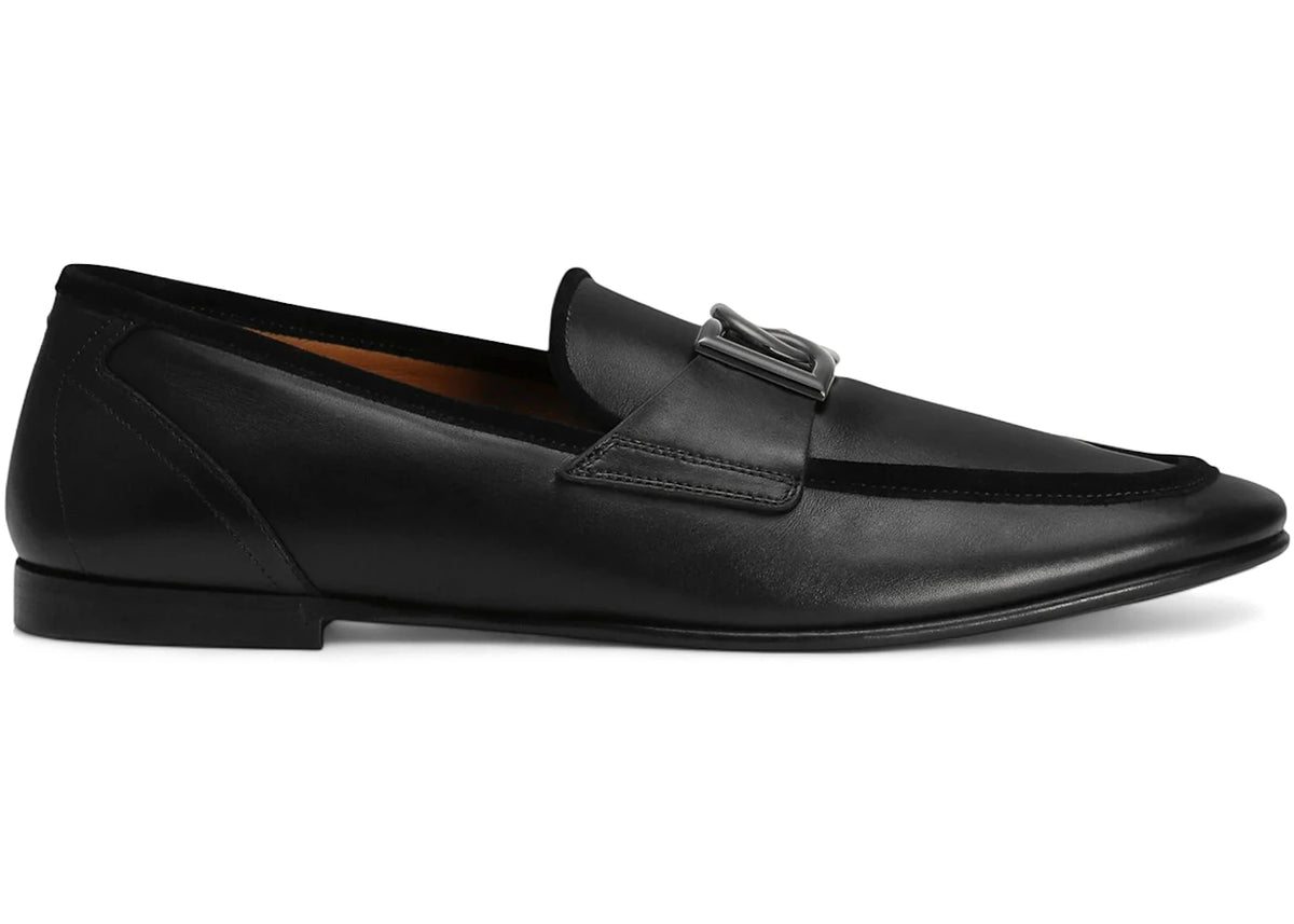 Dolce & Gabbana Erice Logo Plaque Loafers Black - vue secondaire A