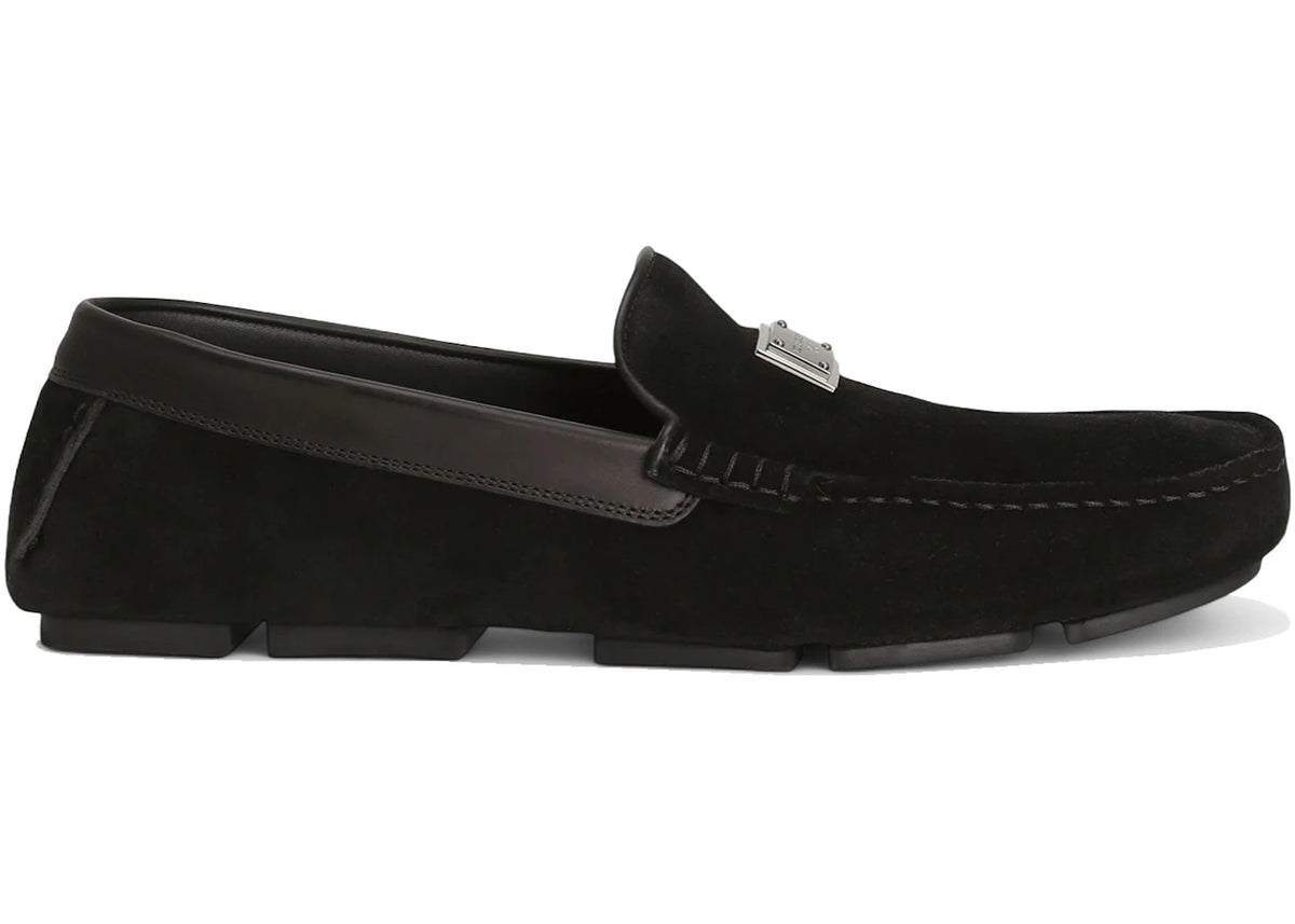 Dolce & Gabbana Leather Logo Loafers Black Split Calfskin - vue secondaire A