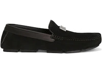 Dolce & Gabbana Leather Logo Loafers Black Split Calfskin