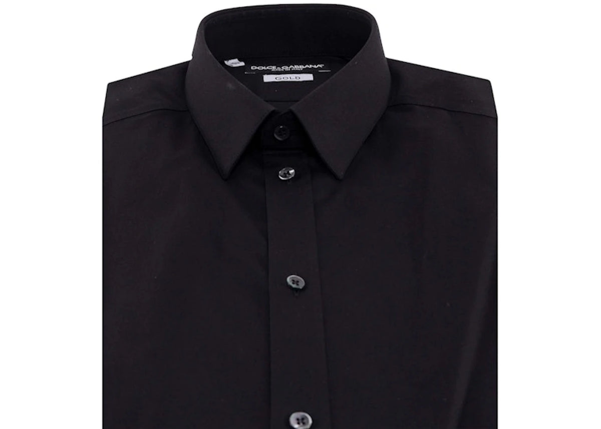 Dolce & Gabbana Man Stretch Cotton Shirt Black - vue secondaire A