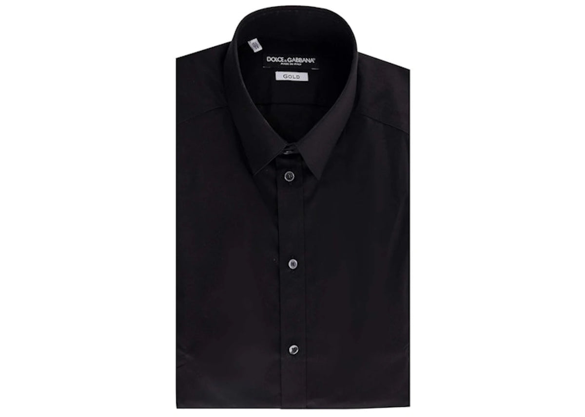 Dolce & Gabbana Man Stretch Cotton Shirt Black - vue 360