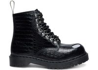 Dr. Martens 1460 Pascal Bex Steel Toe Leather Boot Black Croc Embossed Analine