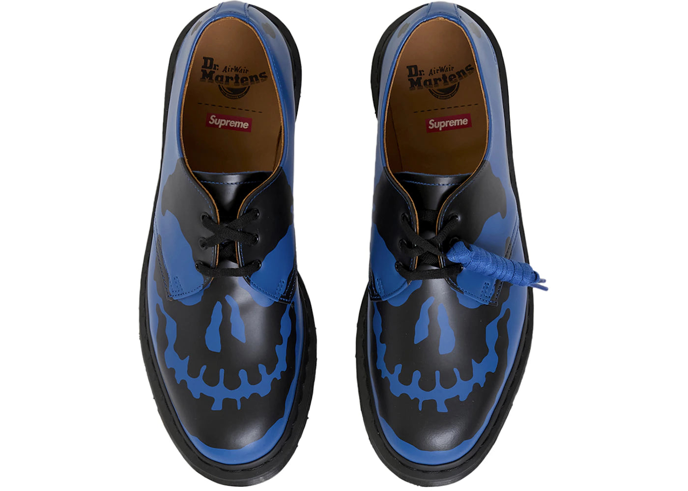Dr. Martens 1461 3-Eye Shoe Supreme Skull Blue Black - vue secondaire B