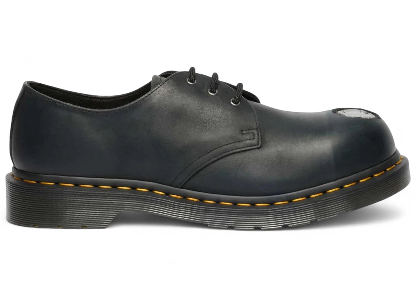 Dr. Martens 1461 Metal Toe Shoes Black Wyoming Leather - vue 360