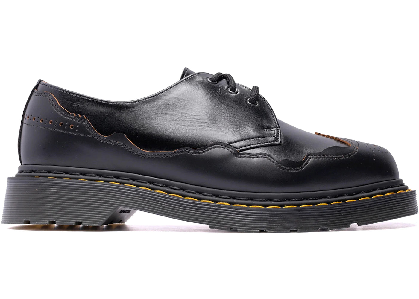 Dr. Martens 1461 RI 3 Eye Analine and Vintage Smooth Leather Shoes Black - vue 360