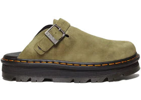 Dr. Martens Zebzag Suede Slingback Platform Mule Muted Olive - vue 360