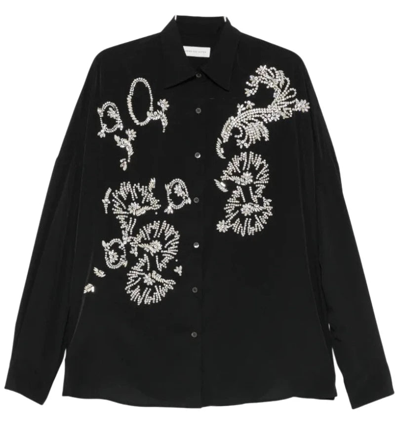 Dries Van Noten Lightweight Stretch Shirt Black - vue 360