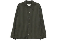 Dries Van Noten Striped Fluid Shirt Dark Green