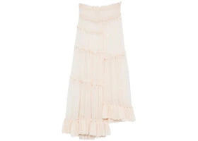 Dries Van Noten Washed Mousseline Silk Dress Ecru