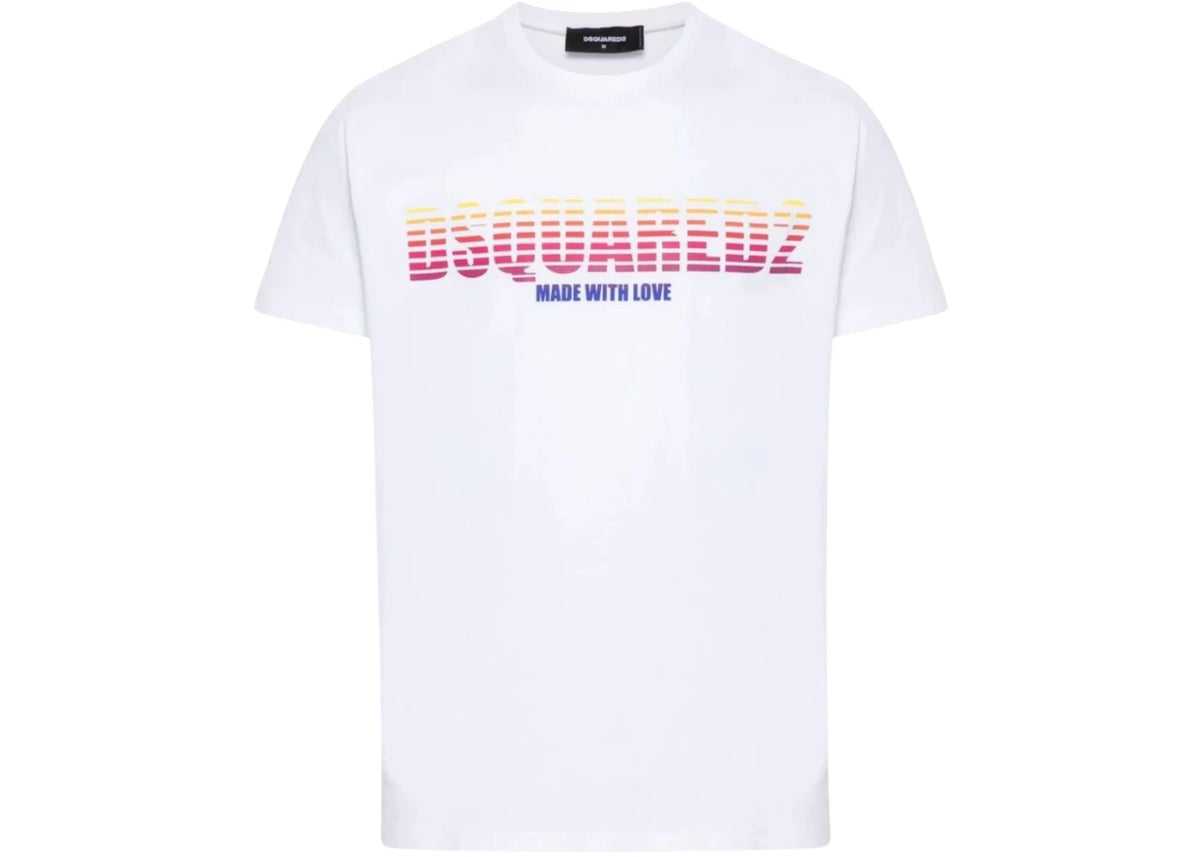 Dsquared2 Cool Fit Made With Love Logo T-Shirt White - vue secondaire A