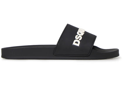 Dsquared2 Logo Pool Slides Black White Black - sneakers view 2