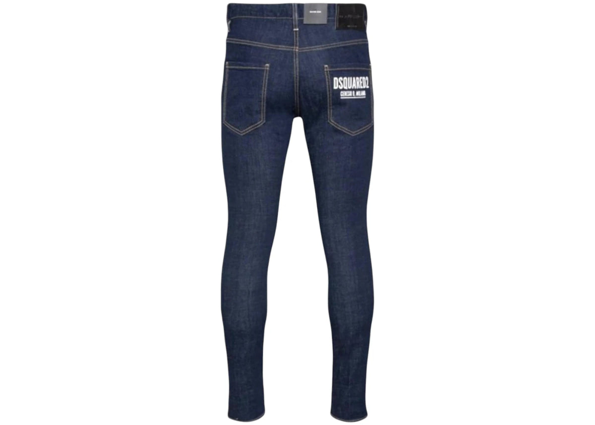 Dsquared2 Logo Slim Fit Jeans Blue - vue secondaire B
