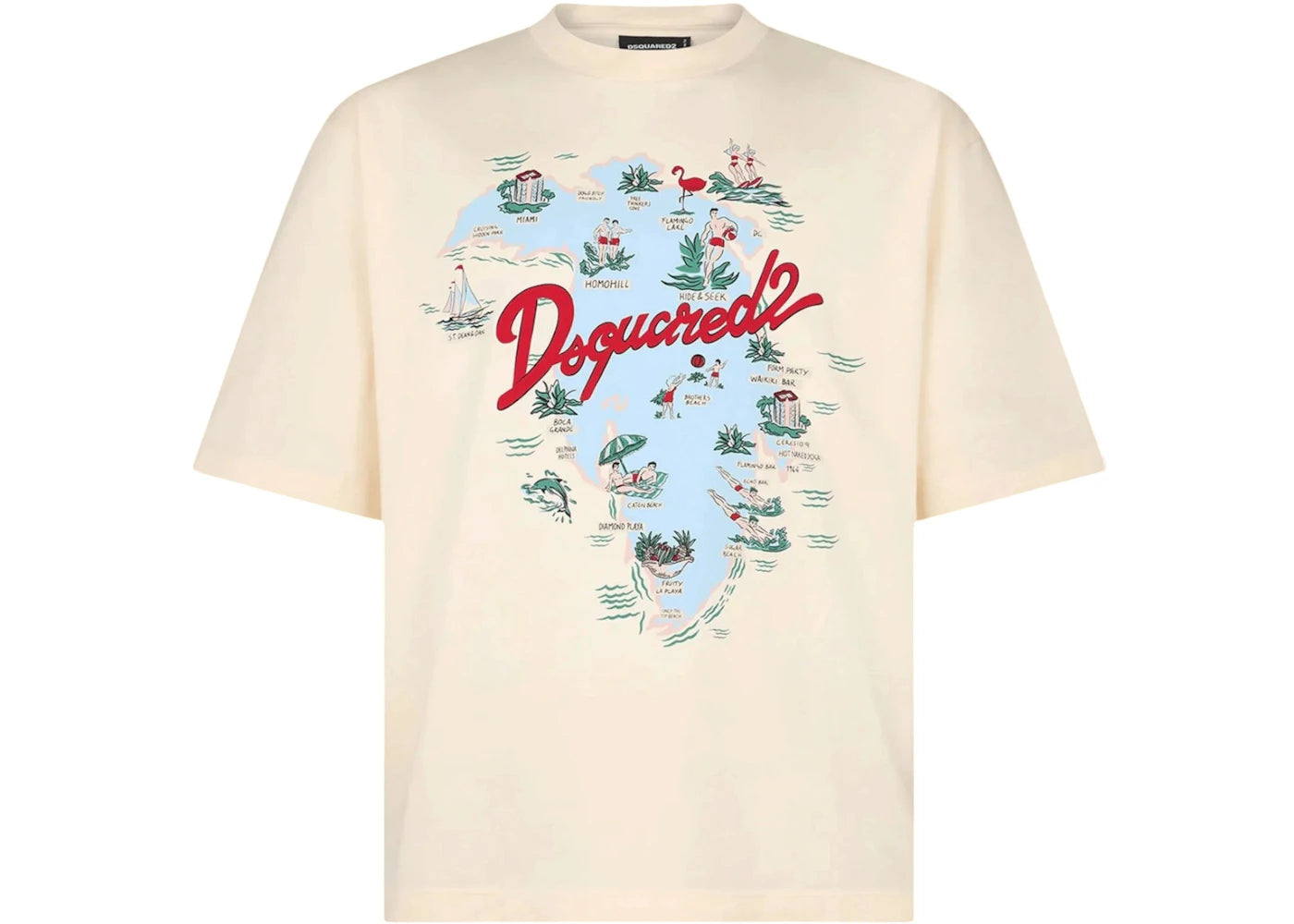 Dsquared2 S71GD1643 Loose Fit Tee Beige - vue secondaire A