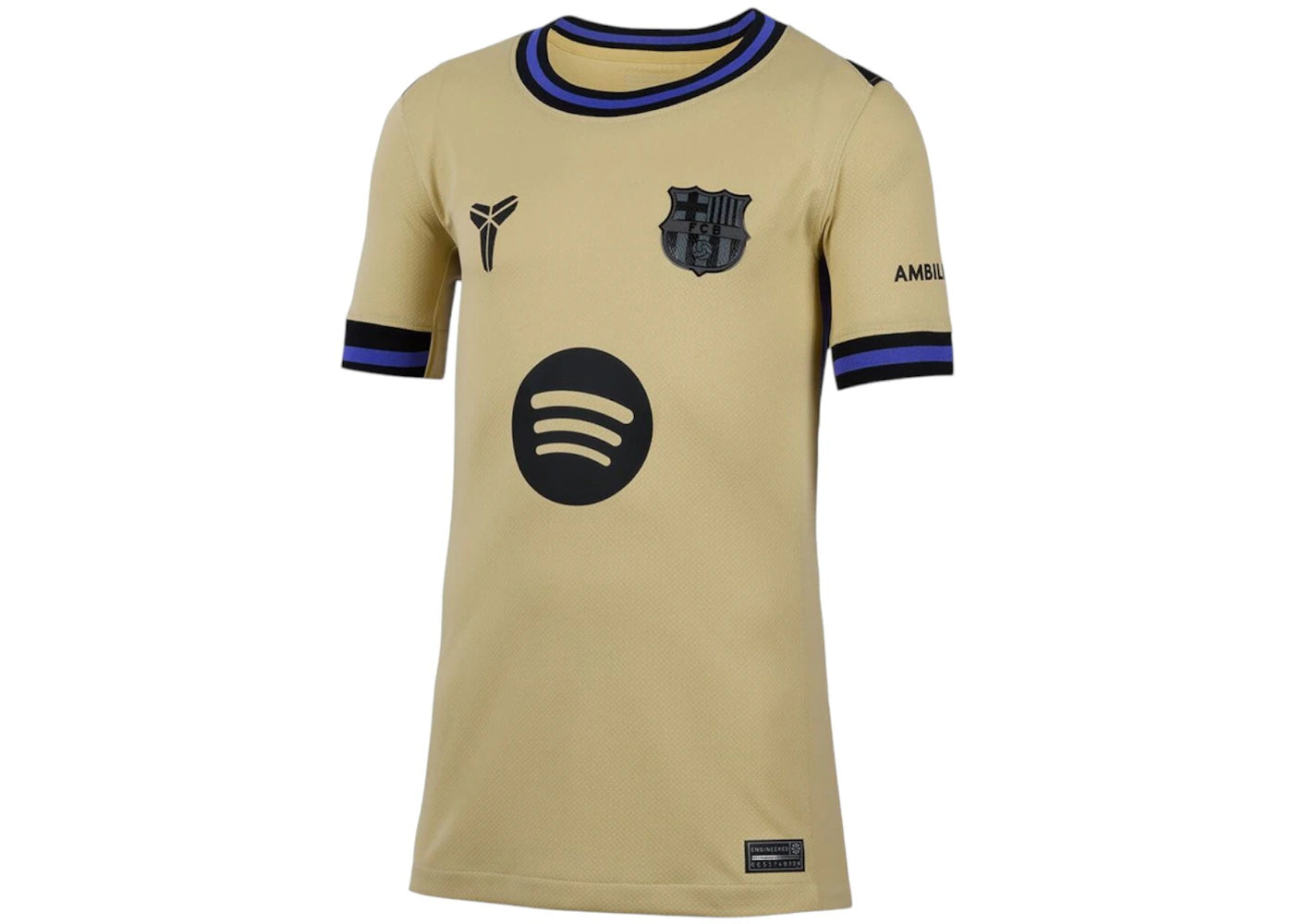 FC Barcelona x Kobe Bryant Kids 2025/26 Stadium Away Replica Jersey Team Gold/Team Gold/Persian - vue 360