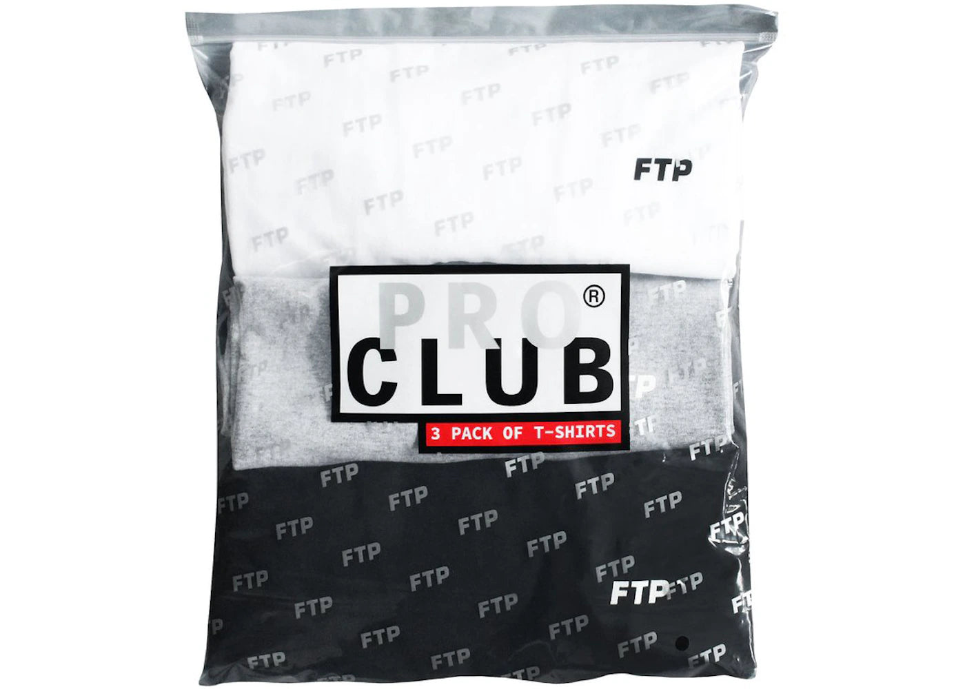 FTP x Pro Club (3 Pack) White/Heather Grey/Black - vue secondaire B