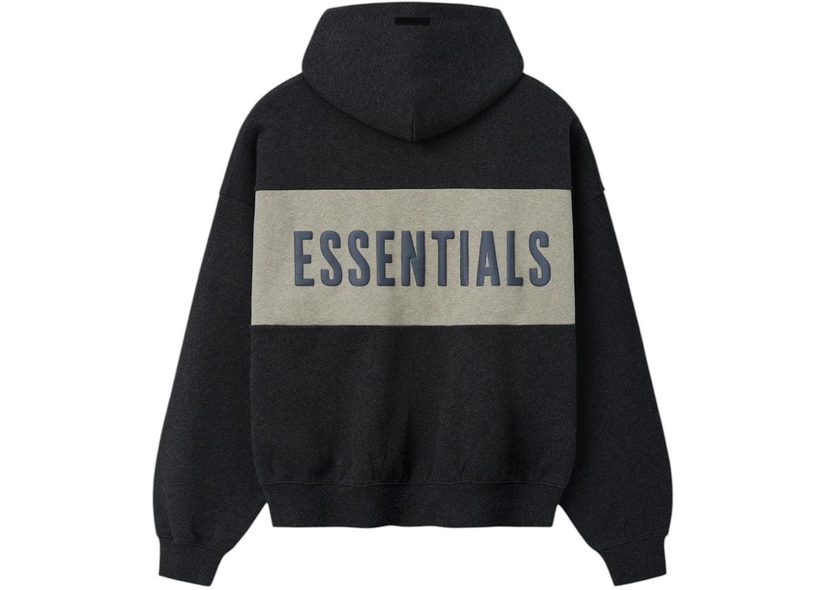 Fear of God Cropped Relaxed Panelled Hoodie Iron Grey Heather/Seal Heather - vue secondaire B