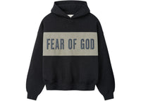 Fear of God Cropped Relaxed Panelled Hoodie Iron Grey Heather/Seal Heather