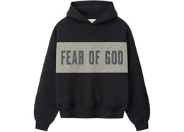 Fear of God Cropped Relaxed Panelled Hoodie Iron Grey Heather/Seal Heather - apparel view 2