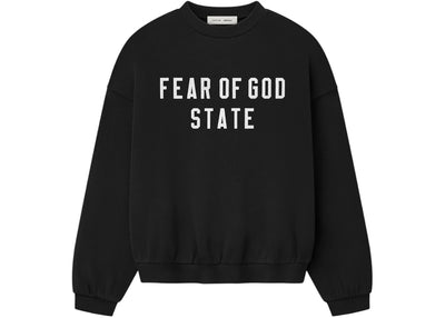 Fear of God Essentials 90's Fleece Crewneck Jet Black