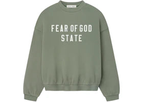 Fear of God Essentials 90's Fleece Crewneck Moss - vue 360