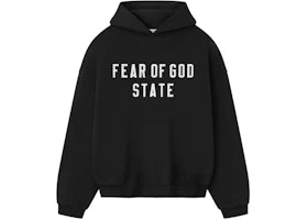 Fear of God Essentials 90's Fleece Hoodie Jet Black - authentic Fear of God apparel