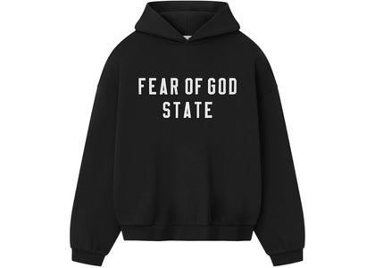Fear of God Essentials 90's Fleece Hoodie Jet Black - apparel view 2