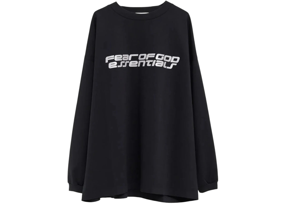 Fear of God Essentials 90's Long Sleeve Tee Vintage Black/White - vue 360