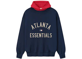 Fear of God Essentials Atlanta Braves Hoodie Navy/Red - authentic Fear of God apparel