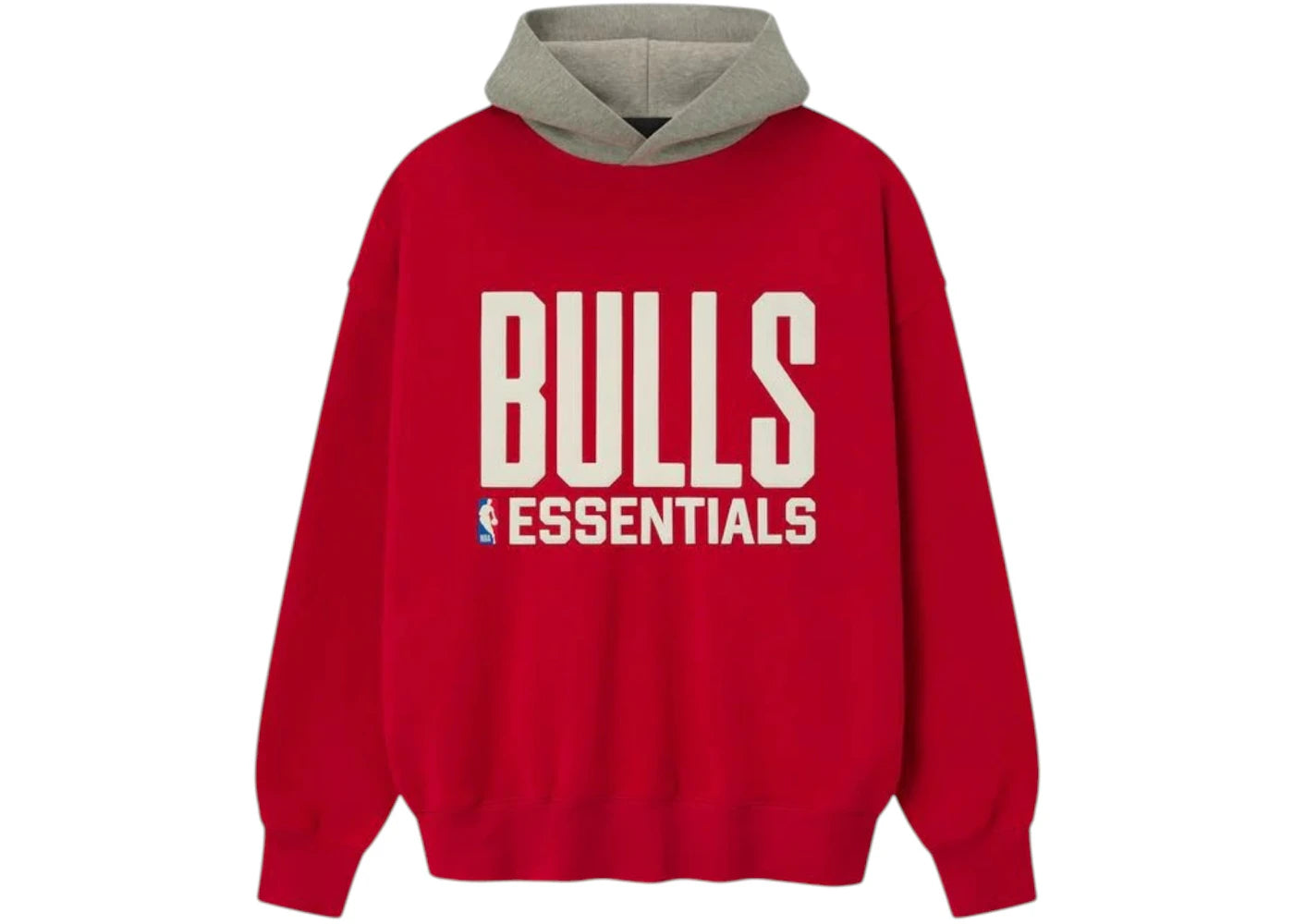 Fear of God Essentials Bulls Sport Hoodie Red/Concrete Heather - vue 360
