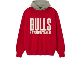 Fear of God Essentials Bulls Sport Hoodie Red/Concrete Heather - authentic Fear of God apparel