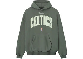 Fear of God Essentials Celtics 90s Hoodie Balsam Green - vue 360