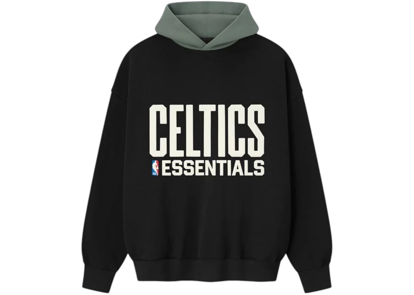 Fear of God Essentials Celtics Sport Hoodie Black/Balsam Green - vue 360