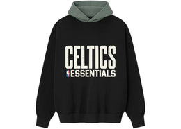 Fear of God Essentials Celtics Sport Hoodie Black/Balsam Green - authentic Fear of God apparel
